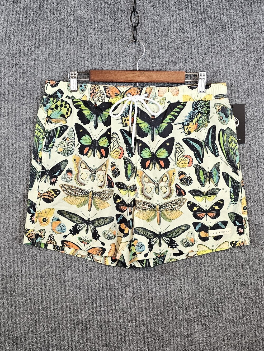 NWT Civil Regime Butterfly "Floating Swim" Trunks| Board Shorts Lined